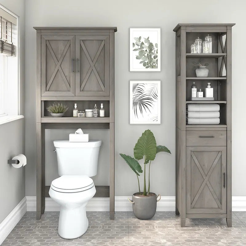 Armoire à linge haute Key West et rangement gain de place par Bush Furniture