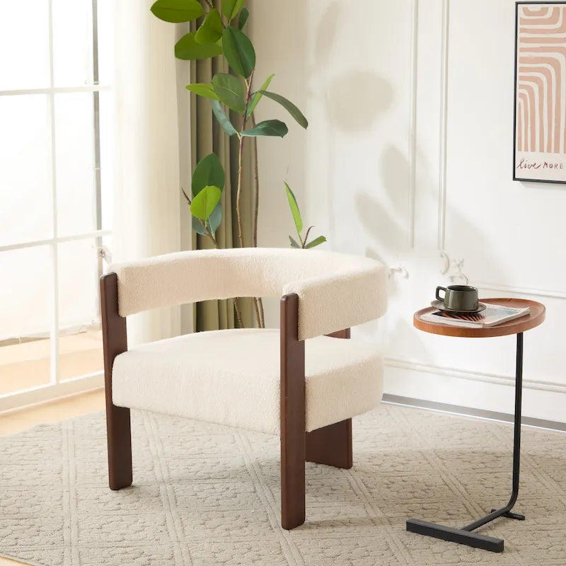 Fauteuil d'appoint moderne Emery en tissu bouclé recouvert de tissu Christopher Knight Home