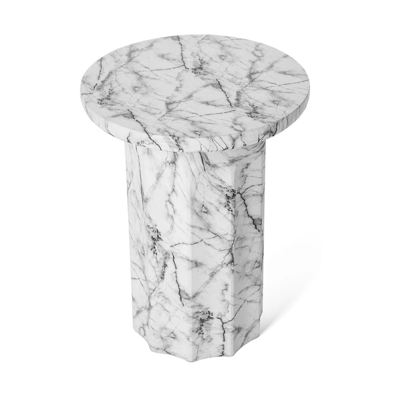 Table d'appoint moderne Glitzhome 20,75H en faux marbre MGO