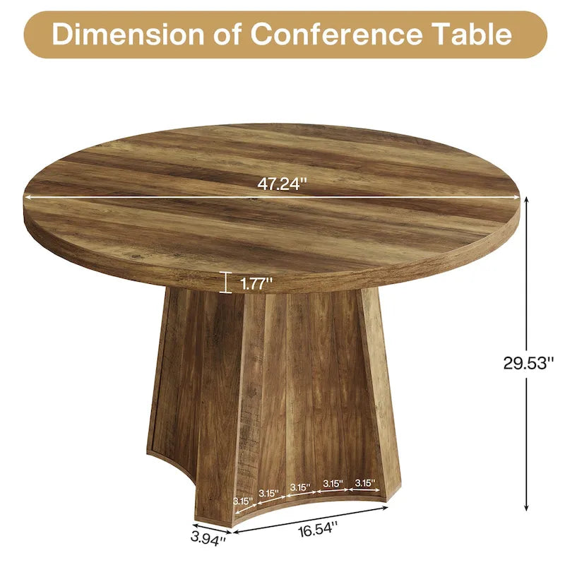 Table de conférence ronde pour 4 à 6 personnes, table de réunion de 119 cm (47 pouces).