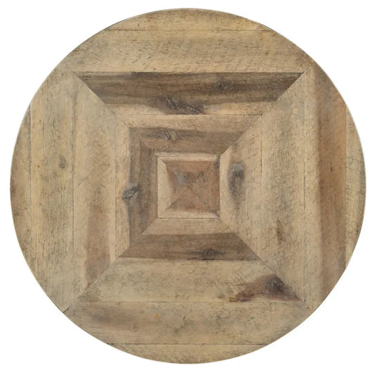 Table d'appoint Hooker Furniture de 22 pouces de diamètre avec plateau en bois d'acacia et métal.