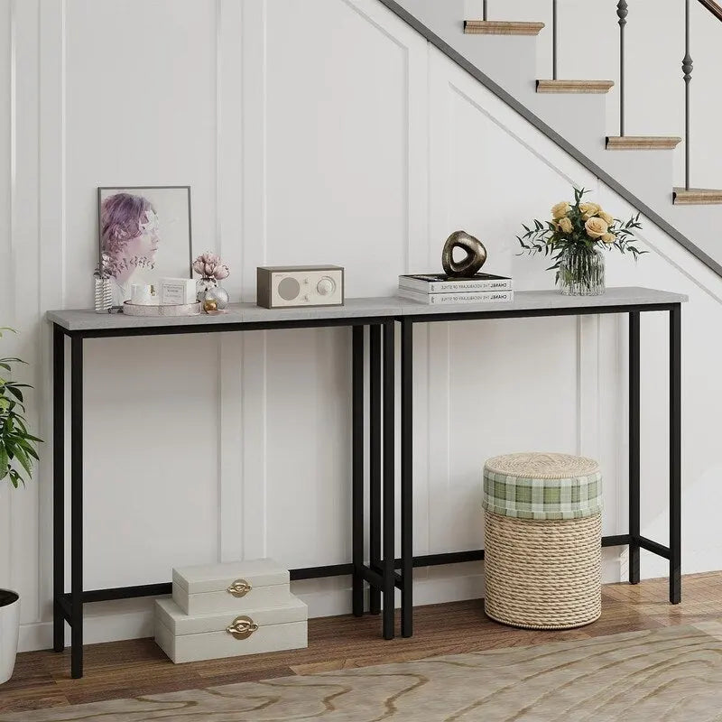 Console étroite de 29,5 cm, table d'entrée mince pour couloir, chambre, salon ou hall d'entrée
