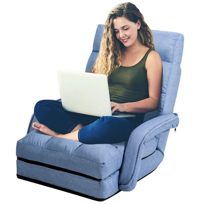 Canapé-lit pliant Gymax bleu avec