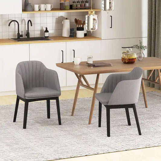 Gymax Lot de 2 chaises de salle à manger modernes, chaises d'appoint rembourrées en velours avec