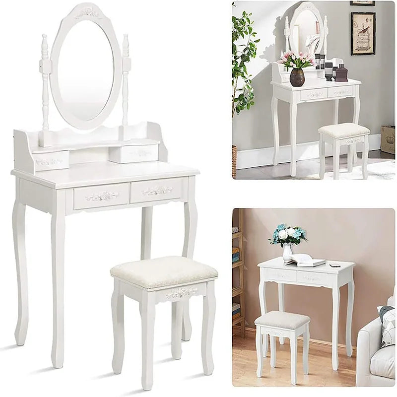 Ensemble coiffeuse avec 4 tiroirs