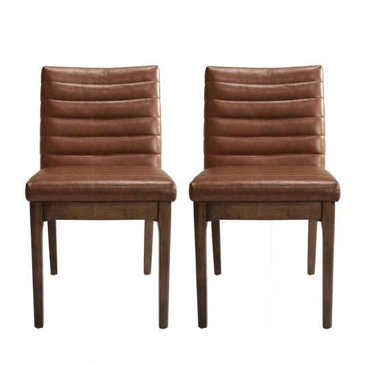 Chaises de salle à manger élégantes et rembourrées avec pieds en caoutchouc, lot de 2, pour une expérience culinaire raffinée