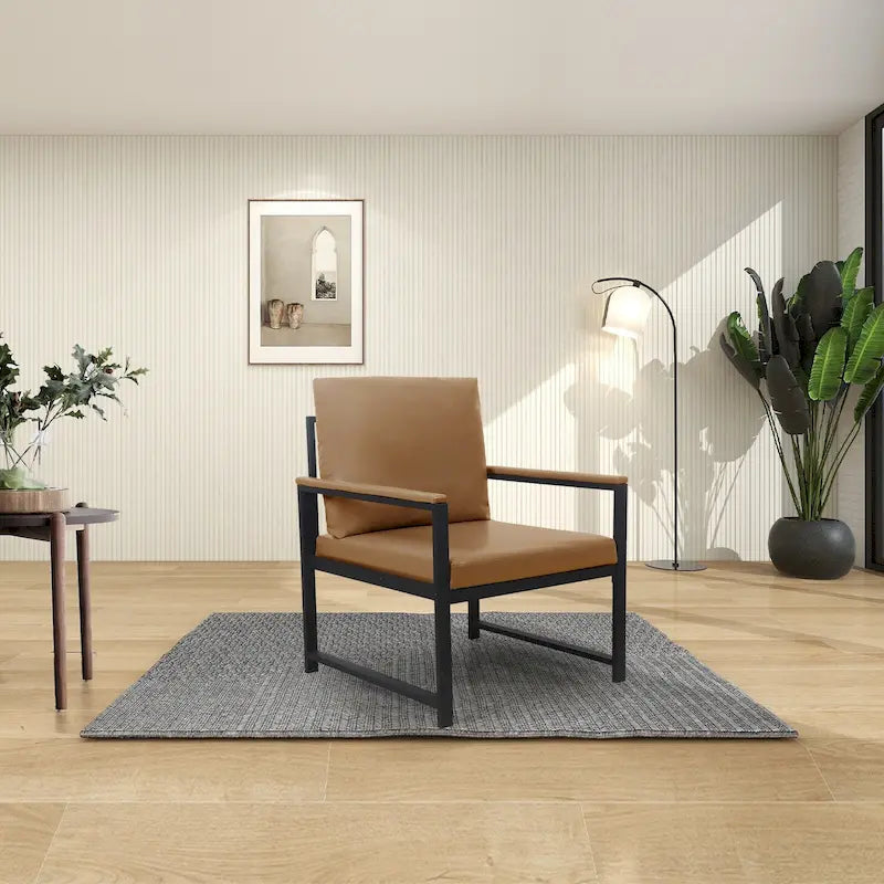 Fauteuil moderne de 74 cm avec pieds antidérapants à adsorption et structure métallique robuste