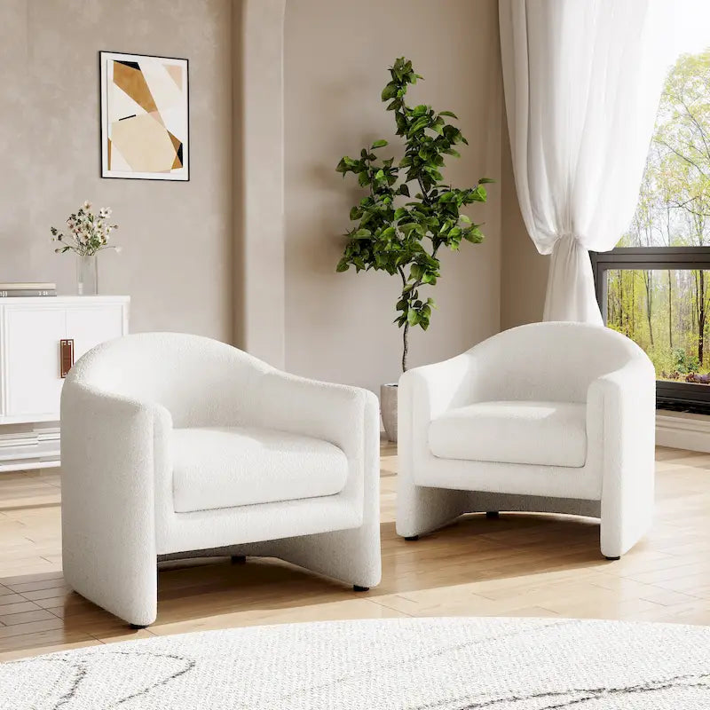 Ensemble de 2 fauteuils d'appoint modernes rembourrés de 32,3 pouces de large