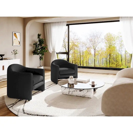 Ensemble de 2 fauteuils d'appoint modernes rembourrés de 32,3 pouces de large