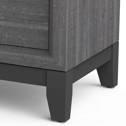 Table de chevet moderne grise à 2 tiroirs
