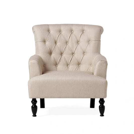Fauteuil club capitonné Bernstein avec dossier roulé par Christopher Knight Home