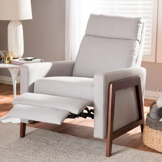 Fauteuil inclinable en tissu style années 50 par Baxton Studio