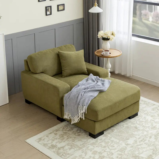Canapé-lit méridienne surdimensionné de style moderne du milieu du siècle avec coussin