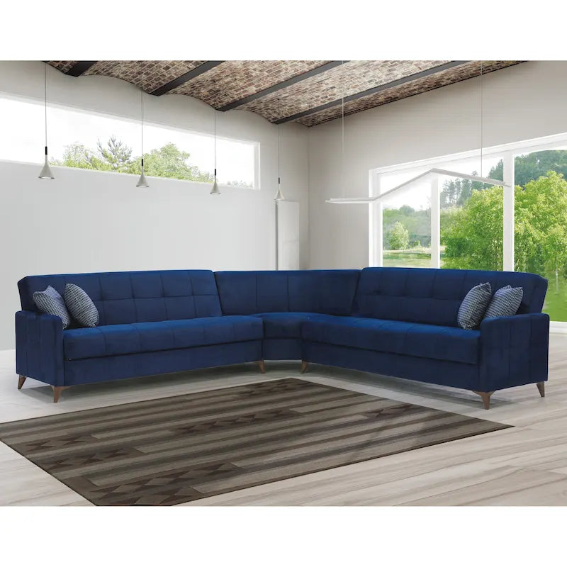Canapé d'angle convertible en tissu Nazim