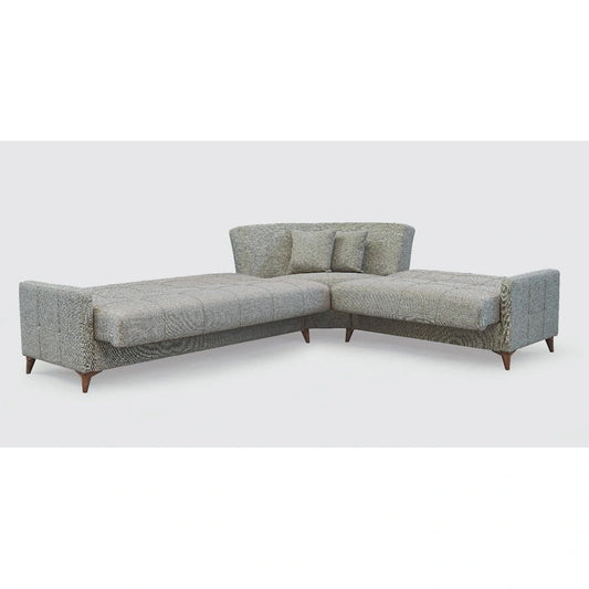 Canapé d'angle convertible en tissu Nazim