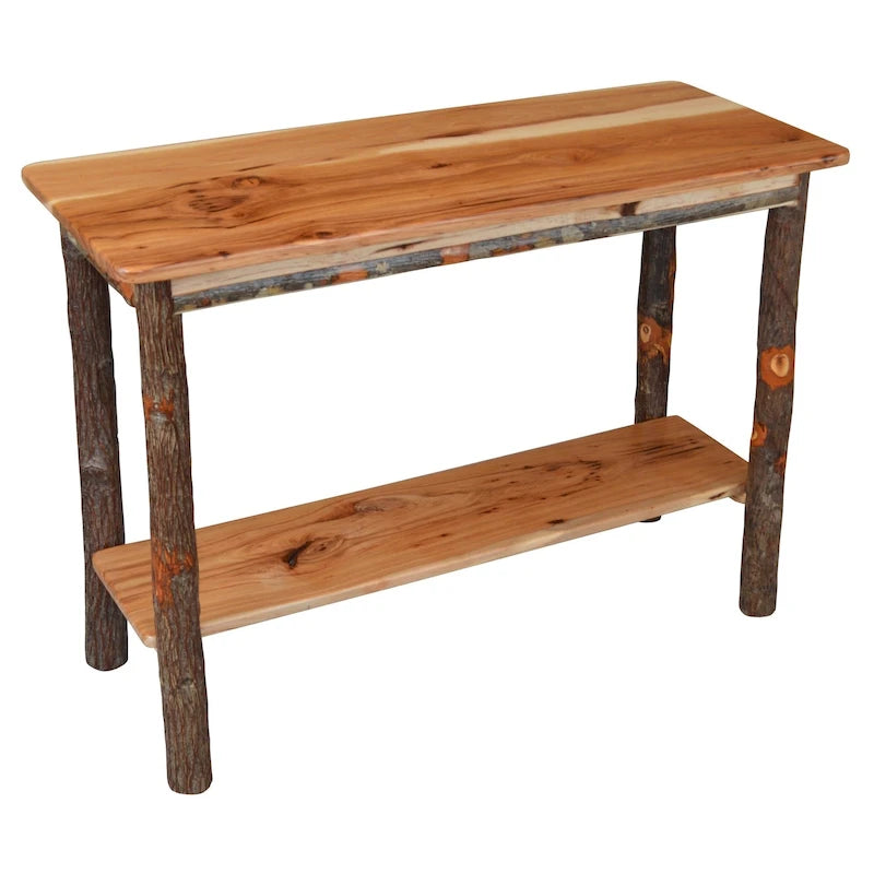 Table console en rondins de noyer