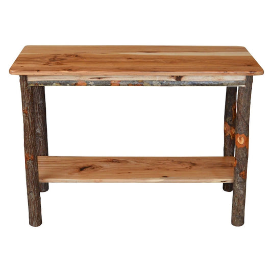 Table console en rondins de noyer