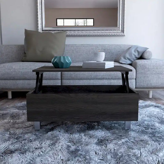Table basse relevable Boston de FM Furniture avec compartiment de rangement dissimulé