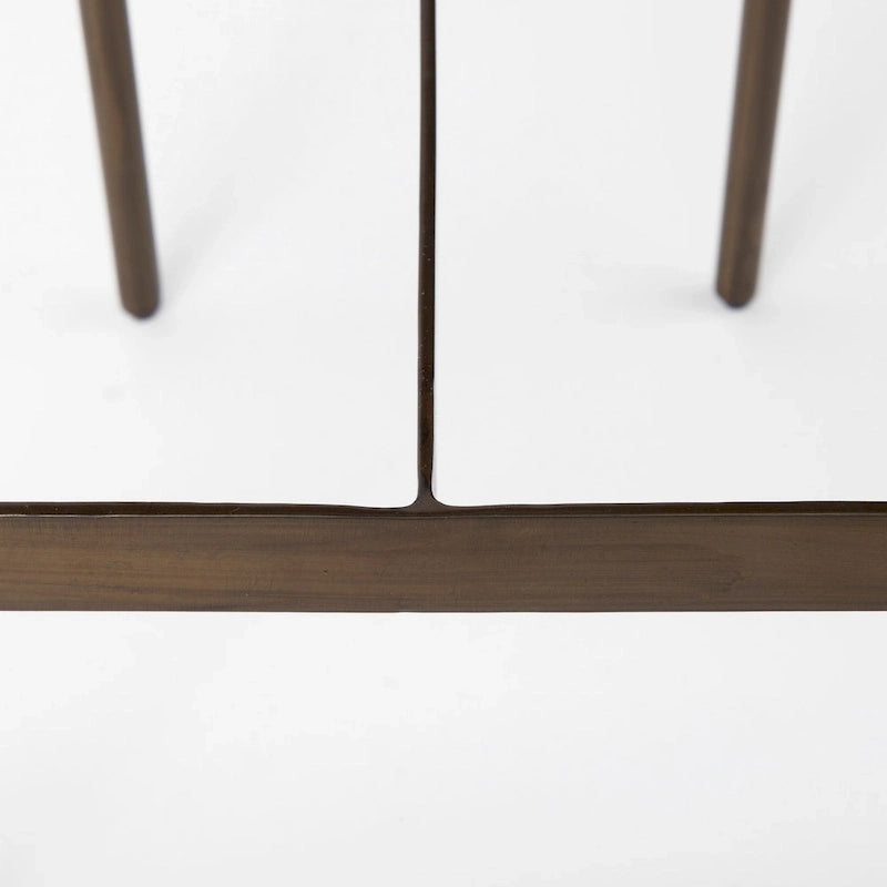 Tabouret de bar Millie, assise en cuir véritable noir et structure en métal nickelé