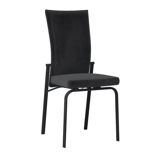 Chaise d'appoint Somette Monique noire à dossier inclinable, lot de 2, entièrement assemblée