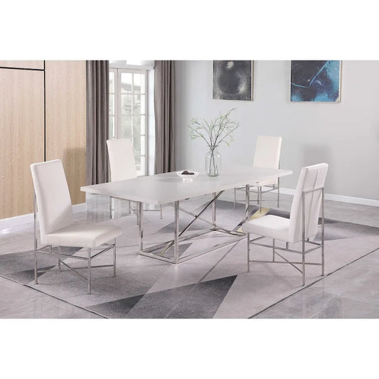 Chaise d'appoint contemporaine Somette avec structure en acier, lot de 2 - Non disponible