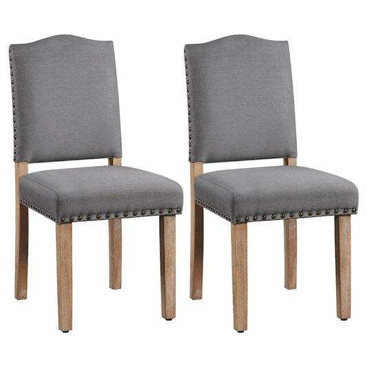 Yaheetech Lot de 2 chaises de salle à manger rembourrées avec garniture cloutée - 45,7 cm (L) x 57,2 cm (l) x 92,7 cm (H)