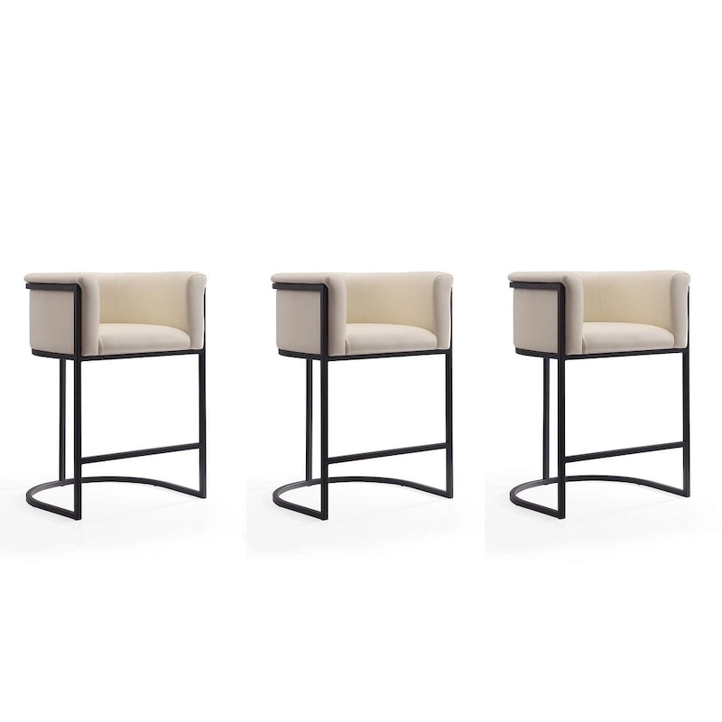 Tabouret de bar Manhattan Comfort Cosmopolitan 33,8 po en métal noir (ensemble de 3)
