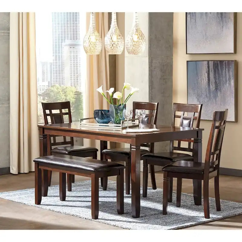 Ensemble de table et chaises de salle à manger 6 pièces Bennox Brown