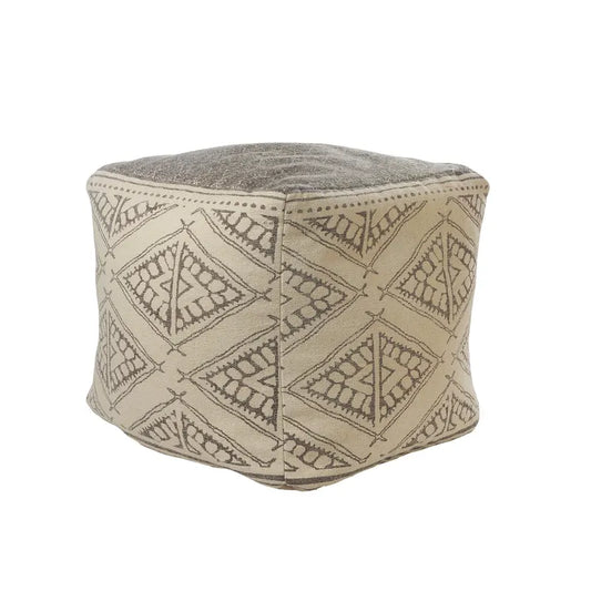 Pouf rustique géométrique fait main Sevita