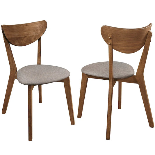 Chaises de salle à manger en noyer naturel style rétro moderne pivoine (lot de 2)