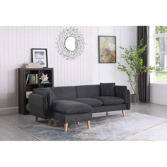 Canapé d'angle en tissu Brayden avec méridienne