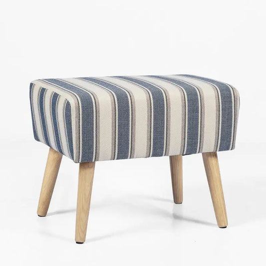 Tabouret repose-pieds ottoman Adeco avec pieds en bois