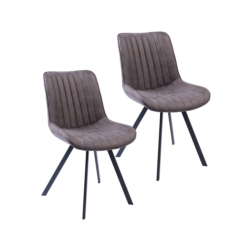 Ensemble de 2 chaises de salle à manger Porthos Home Vue, en microfibre avec pieds en métal