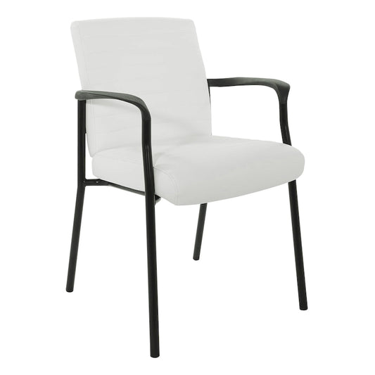 Fauteuil d'invité en similicuir avec cadre noir