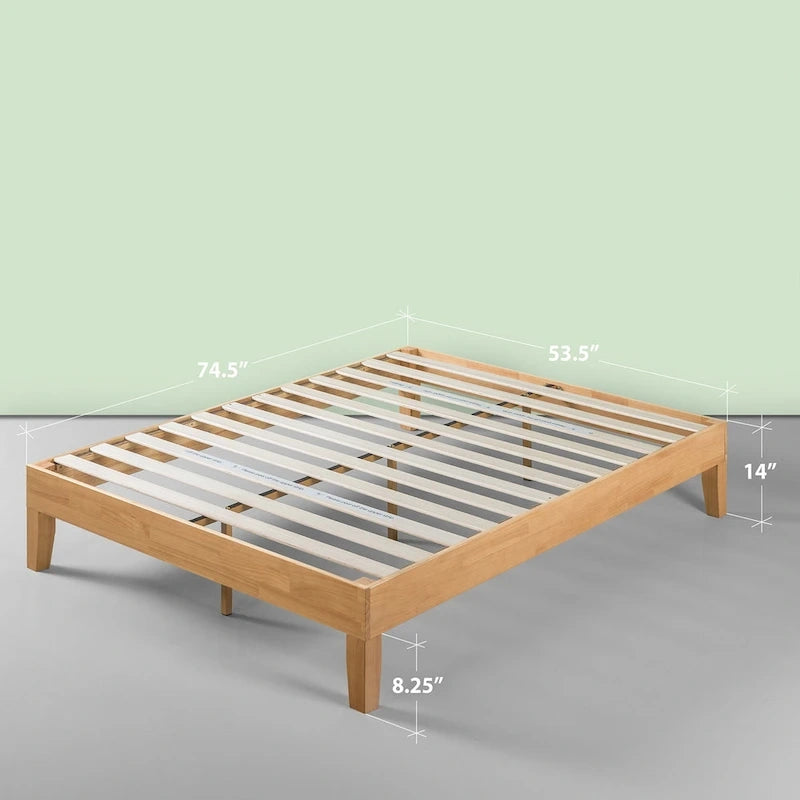 Priage by Zinus Lit plateforme de luxe en bois de pin massif de 14 pouces