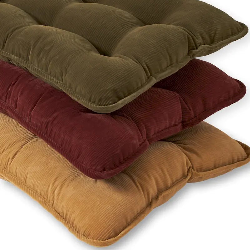 Ensemble de coussins géants réversibles en velours côtelé, couleur vin, 2 pièces