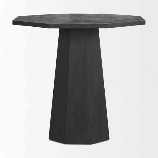 Table d'entrée hexagonale Maxine en bois massif brun foncé