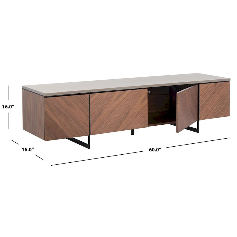 Meuble TV SAFAVIEH Couture Stine Chevron 60 pouces - 60 po L x 16 po l x 16 po H