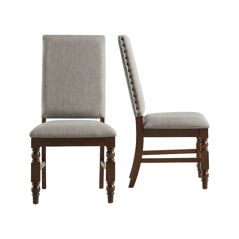 Chaises de salle à manger capitonnées Flatiron à clous décoratifs (lot de 2) par iNSPIRE Q Classic