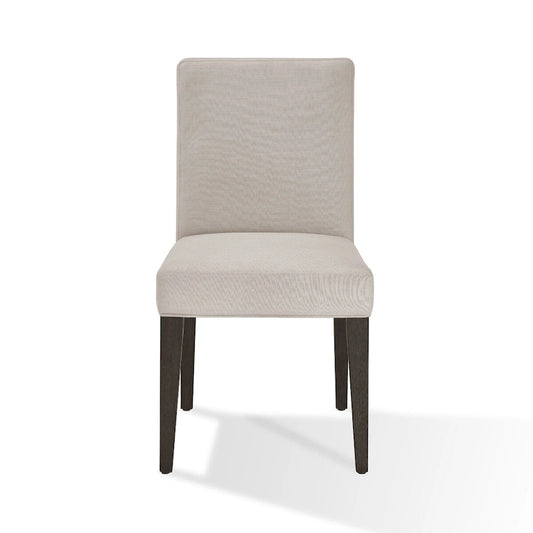 Chaises de salle à manger de style Parson, 48 cm (19 pouces), en bois d'hévéa, lot de 2, gris clair