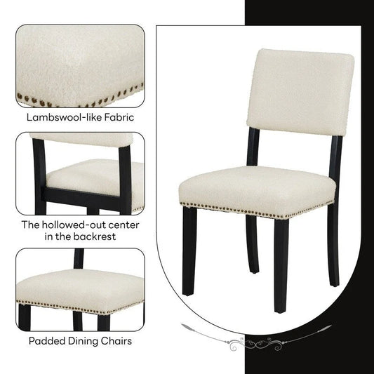 Ensemble de table à manger ronde 5 pièces avec table de cuisine sur pied et 4 chaises de salle à manger rembourrées pour studio, appartement, petits espaces