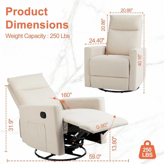 Fauteuil inclinable manuel, canapé simple en tissu Winback