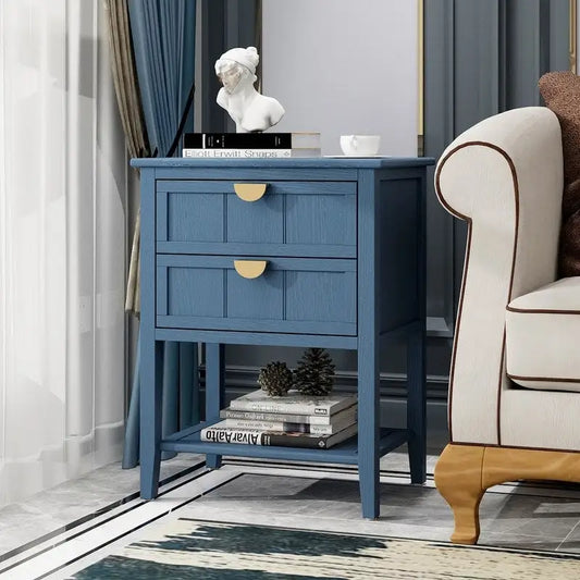 Table d'appoint de style américain avec 2 tiroirs