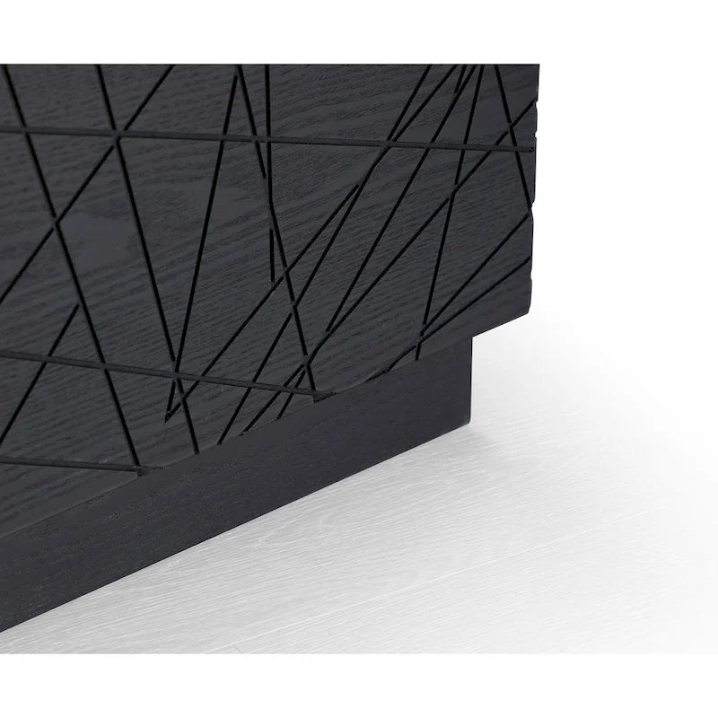 Table basse carrée moderne Modrest Kenda en chêne noir avec rangement