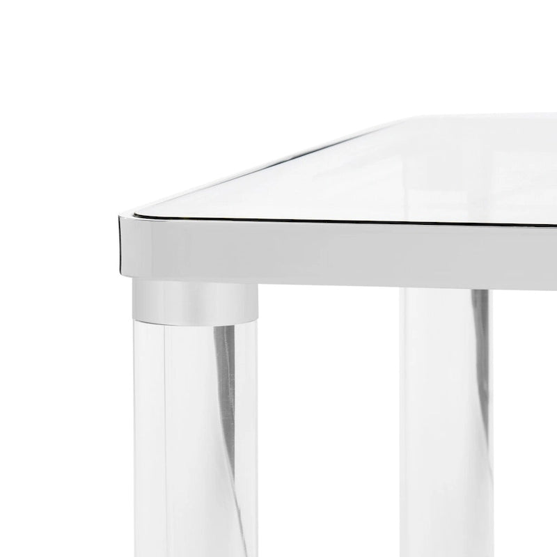 Table basse SAFAVIEH Couture Giang en acrylique argenté - 47 cm (L) x 24 cm (P) x 17 cm (H)