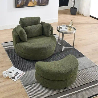 Fauteuil pivotant Green Modern 52 avec repose-pieds de rangement