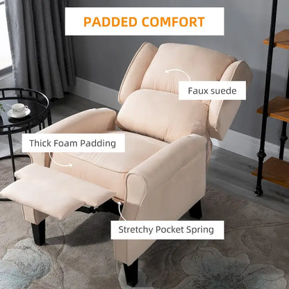 Fauteuil inclinable massant chauffant blanc crème avec chauffage lombaire et télécommande