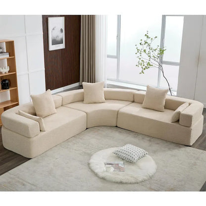 Canapé d'angle modulaire surdimensionné en boucle en forme de L, 3 pièces, combinaison libre