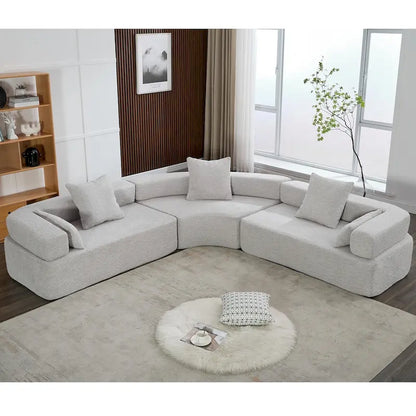 Canapé d'angle modulaire surdimensionné en boucle en forme de L, 3 pièces, combinaison libre