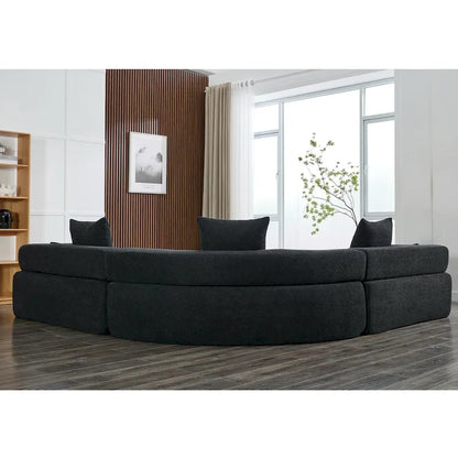 Canapé d'angle modulaire surdimensionné en boucle en forme de L, 3 pièces, combinaison libre